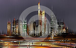 Frankfurt/Main, Germany, graphically abstract & x28;digitally manipulated& x29;