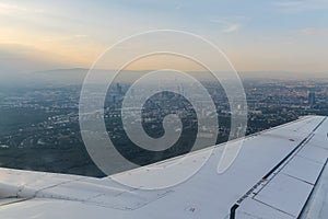 Frankfurt am Main, Germany seen from a Plane