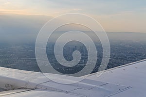 Frankfurt am Main, Germany seen from a Plane