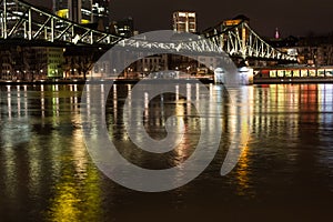 Frankfurt am main germany skyline at night