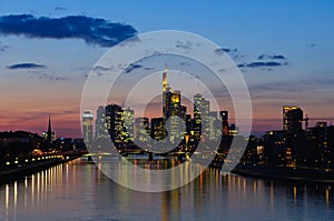 Frankfurt am Main, Germany in the twilight photo