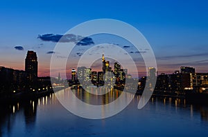 Frankfurt am Main, Germany in the twilight photo