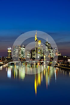 Frankfurt am Main, Germany in the twilight photo