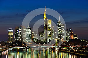 Frankfurt am Main, Germany in the twilight photo