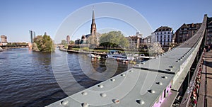 Frankfurt am main river view with eiserner steg photo