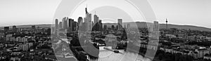 Frankfurt am Main Skyline Panorama Black and white photo