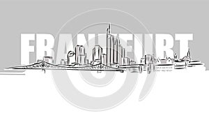 Frankfurt Main Skyline Panorama Sketch photo