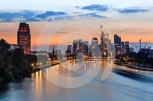 Frankfurt am Main- skyline at twilight