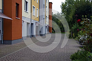 Frankfurt in Oder. Residential areas in evening