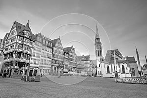 Frankfurt Old town square romerberg at twilight