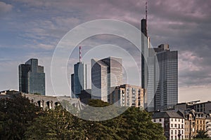 Frankfurt skyline from Holbeinsteg bridge