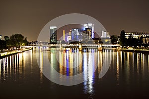 The Frankfurt skyline at night