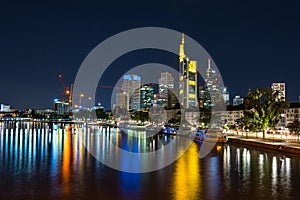 Frankfurt skyline at night