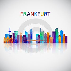 Frankfurt skyline silhouette in colorful geometric style. photo