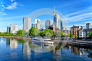 Frankfurt skyline at sunny day photo