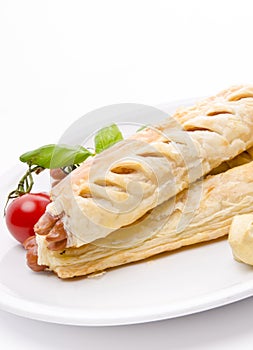 Frankfurter and puff pastry