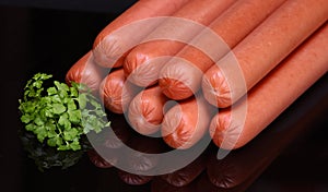Frankfurter sausage (raw hot dog) photo
