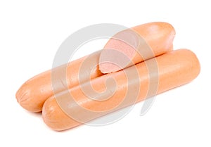 Frankfurter Sausages Isolated on White Background photo