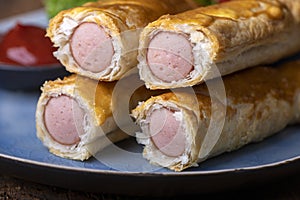 Frankfurters in puff pastry photo