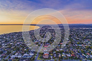 Frankston suburb at sunset.