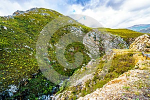 Franschhoek Pass in the Middagskransberg between the Franschhoek Valley and the Wemmershoek Mountains