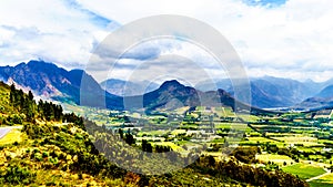 Franschhoek Valley in the Western Cape province of South Africa with its many vineyards that are part of the Cape Winelands