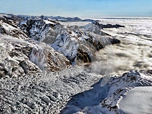 Franz Josef Glacier and surrounding mountains photo