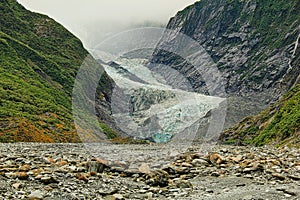 Franz Josef Glacier in Westland Tai Poutini National Park on the West Coast of South Island, New Zealand