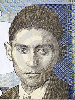 Franz Kafka a portrait from Czech money photo