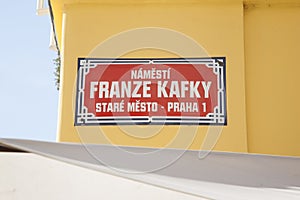 Franz Kafka - Franze Kafky Street Sign, Stare Mesto Neighborhood