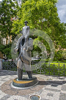 Franz Kafka Statue Prague by Jaroslav Rona