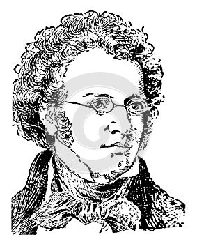 Franz Schubert, vintage illustration