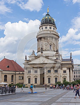 French Cathedral, located at Gendarmenmarkt square in Berlin. Germany.