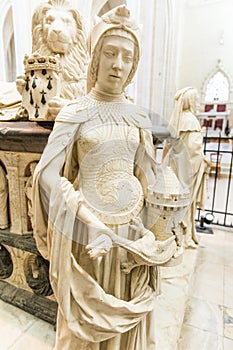 FranÃ§ois II Tomb Statue Representing Moral Force Virtue in Nantes Cathedral Saint-Pierre and Saint-Paul, France