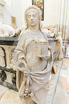 FranÃ§ois II Tomb Statue Representing Temperance Virtue in Nantes Cathedral Saint-Pierre and Saint-Paul, France