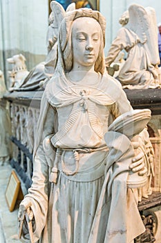 FranÃ§ois II Tomb Two Faced Statue Representing Prudence Virtue in Nantes Cathedral Saint-Pierre and Saint-Paul, France