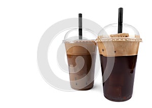 Frappe coffee on white background