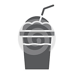 Frappe glyph icon, coffee and cafe, cream coffee photo