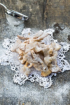 Frappe - typical Italian carnival fritters photo