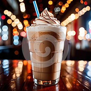 Frapuccino, ice blended coffee drink photo