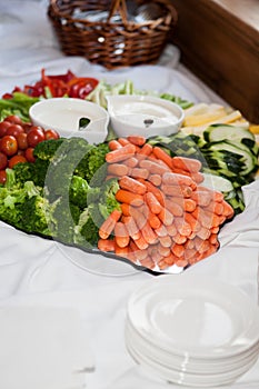 Frash vegetables on the tray