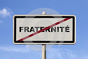 Fraternity - Exit city sign photo