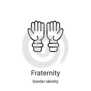 fraternity icon vector from gender identity collection. Thin line fraternity outline icon vector illustration. Linear symbol for