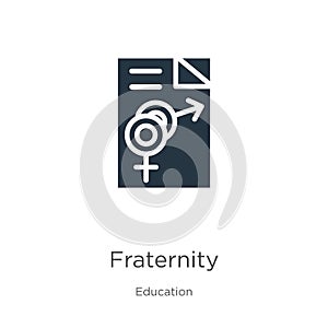 Fraternity icon vector. Trendy flat fraternity icon from education collection isolated on white background. Vector illustration