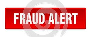 fraud alert button. fraud alert square isolated push button.