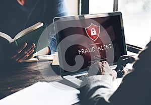 Fraud Alert Caution Defend Guard Notify Protect Concept