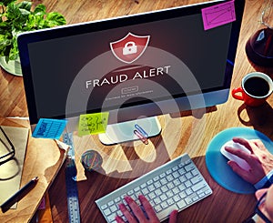 Fraud Alert Caution Defend Guard Notify Protect Concept