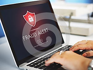 Fraud Alert Caution Defend Guard Notify Protect Concept