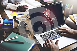 Fraud Alert Caution Defend Guard Notify Protect Concept