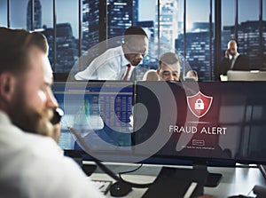 Fraud Alert Caution Defend Guard Notify Protect Concept